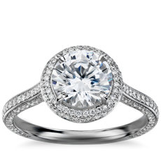 The Gallery Collection Halo Diamond Engagement Ring in Platinum